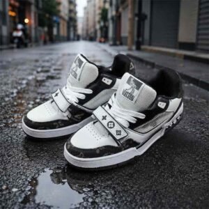 Louis Vuitton Trainer Black & White Luxury Sneakers