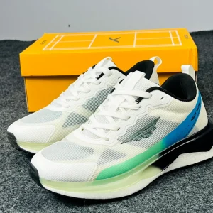 RedTape Hundred Running Shoes – White, Blue & Green | Cushioned Lightweight Sports Sneakers