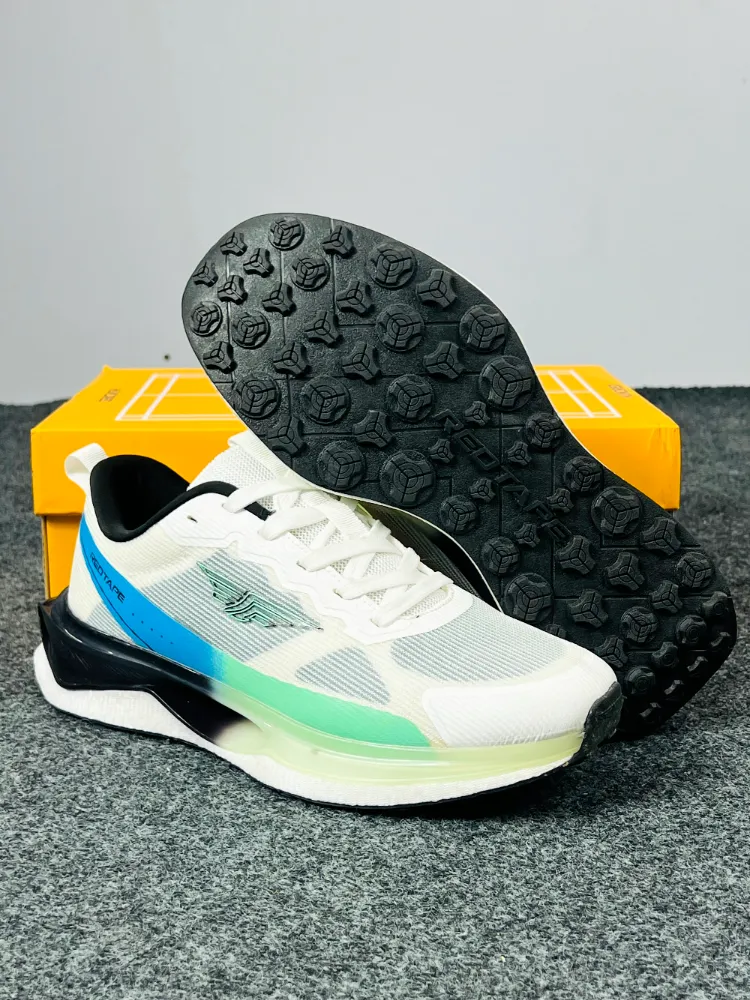RedTape Hundred Running Shoes – White, Blue & Green | Cushioned Lightweight Sports Sneakers - Image 5
